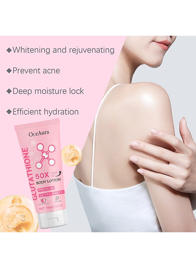OceAura Glutathione Body Lotion，Glutathione 50x Tone Up Body Lotion，Long Lasting Moisturizing and Soft Dry Skin All Over Body & Delicately Scented, Lightweight, Non-greasy and Quickly Absorbed - Image 2