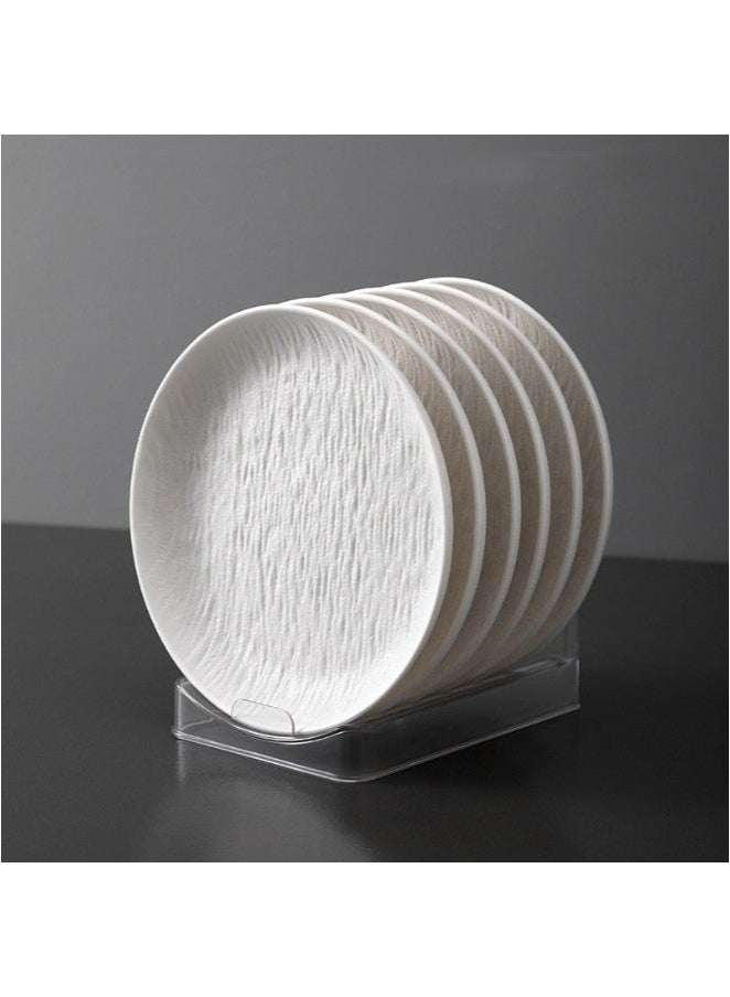 6-Piece Set with Base Stand - 6-Inch Food-Grade High-Quality Textured Melamine Plates - Image 1