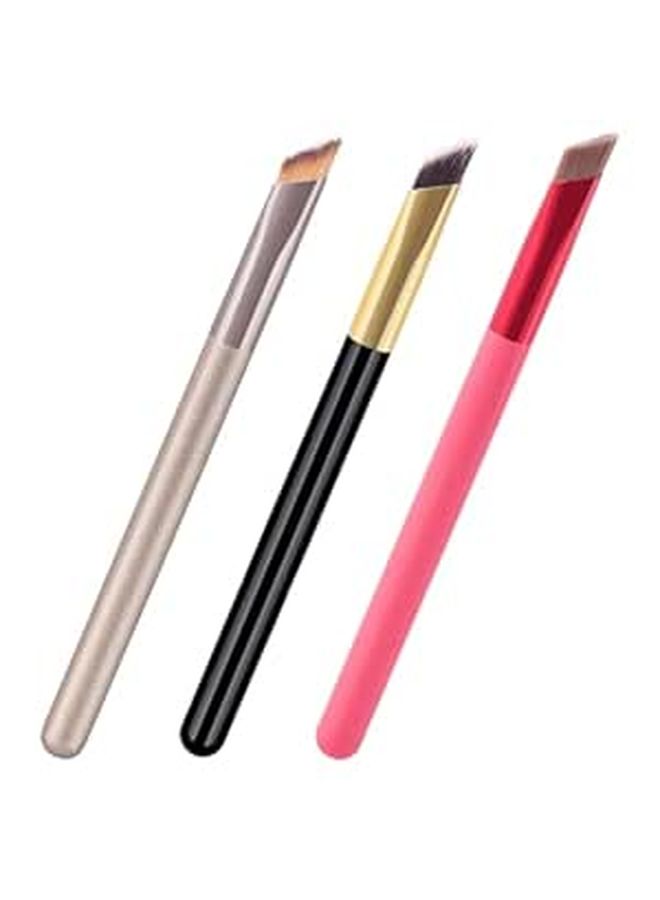 Professional Angled Eyebrow And Blush Brush Set 3 Piece Cosmetic Tools - Image 1