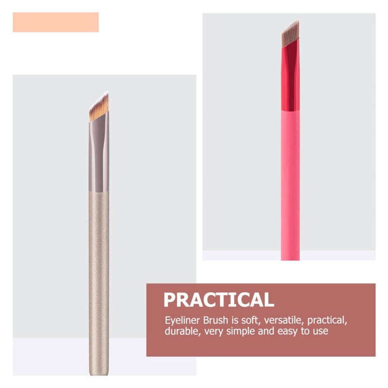 Professional Angled Eyebrow And Blush Brush Set 3 Piece Cosmetic Tools - Image 4