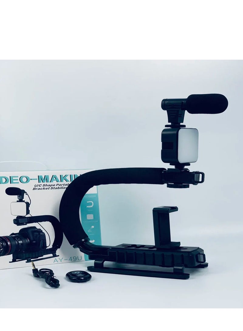 Video Vlogger Kits Microphone LED Fill Light Mini Tripod For Phone Vlog Video Recording Condenser - Image 2