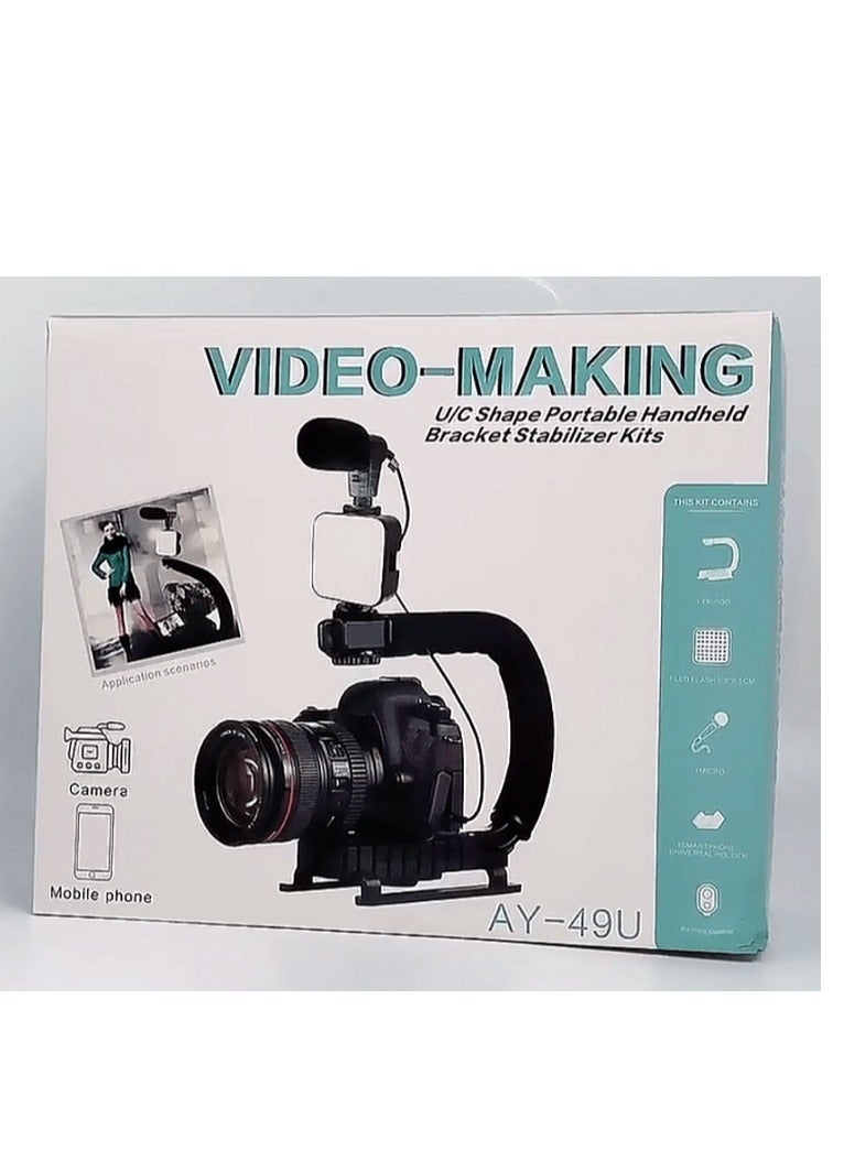 Video Vlogger Kits Microphone LED Fill Light Mini Tripod For Phone Vlog Video Recording Condenser - Image 4