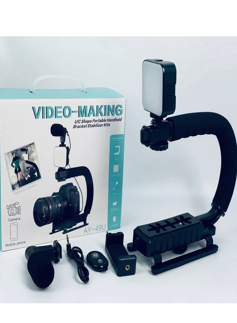 Video Vlogger Kits Microphone LED Fill Light Mini Tripod For Phone Vlog Video Recording Condenser - Image 1