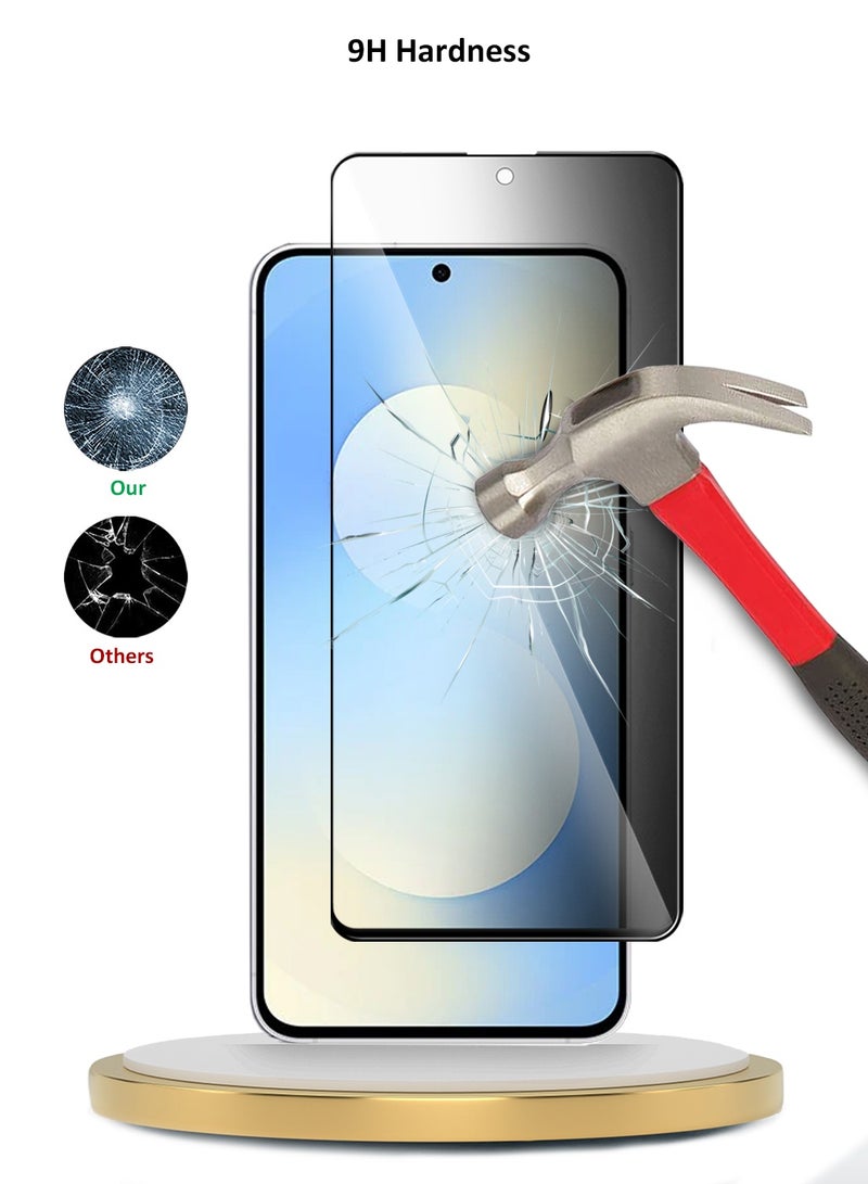 Wtech Samsung Galaxy S25 FE 5G 2025 Premium E2E Series Privacy Full Glue Full Cover Tempered Glass Screen Protector (MSGECP) - Clear/Black - Image 3