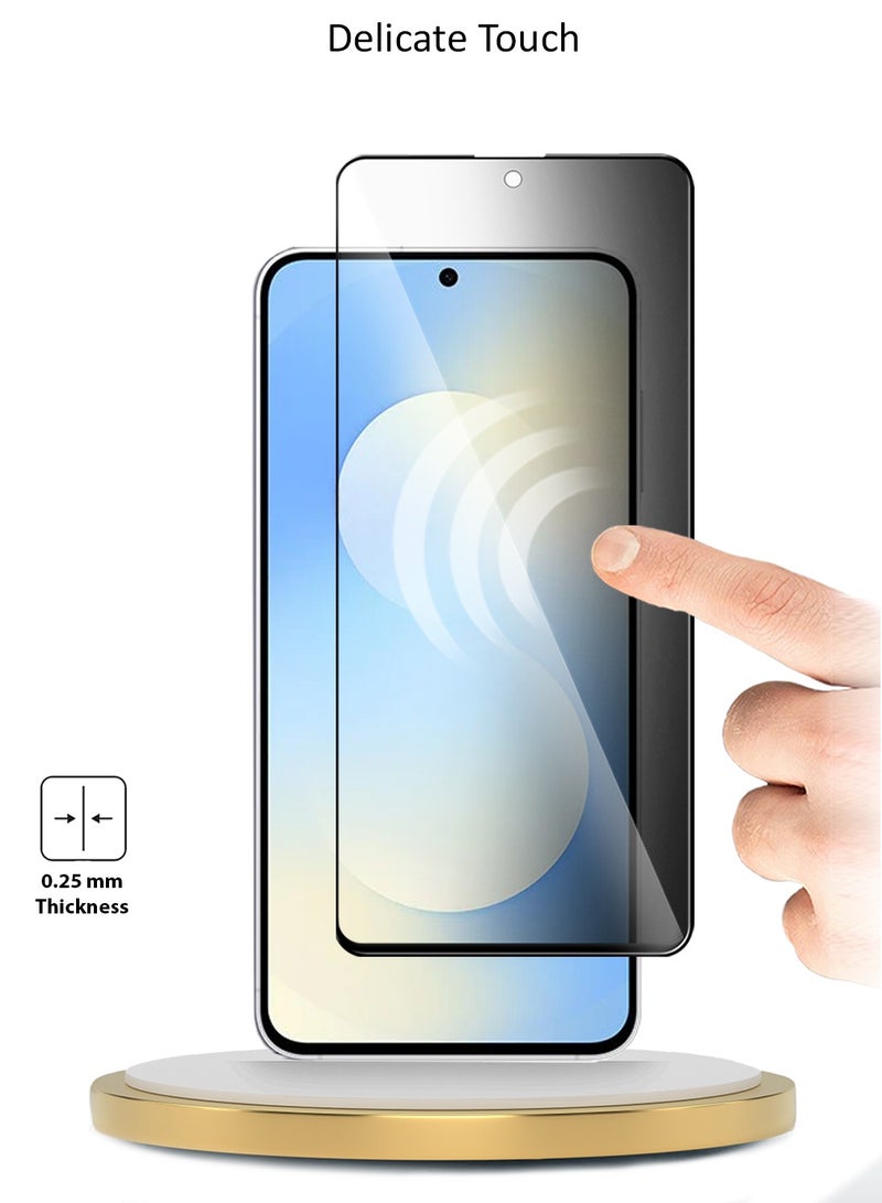 Wtech Samsung Galaxy S25 FE 5G 2025 Premium E2E Series Privacy Full Glue Full Cover Tempered Glass Screen Protector (MSGECP) - Clear/Black - Image 4