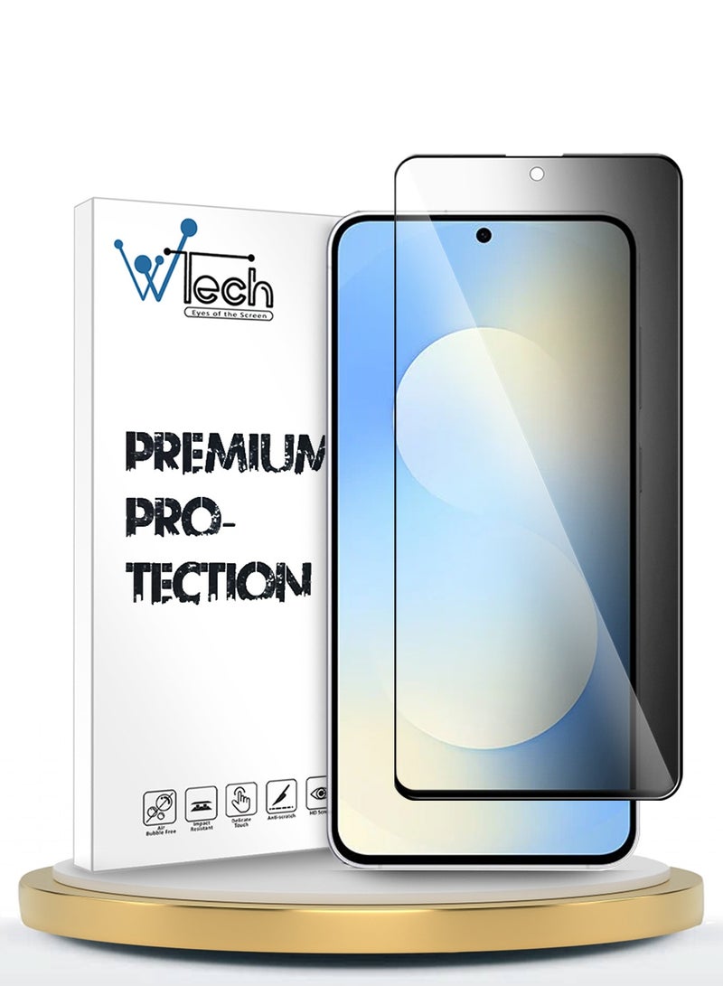 Wtech Samsung Galaxy S25 FE 5G 2025 Premium E2E Series Privacy Full Glue Full Cover Tempered Glass Screen Protector (MSGECP) - Clear/Black - Image 1