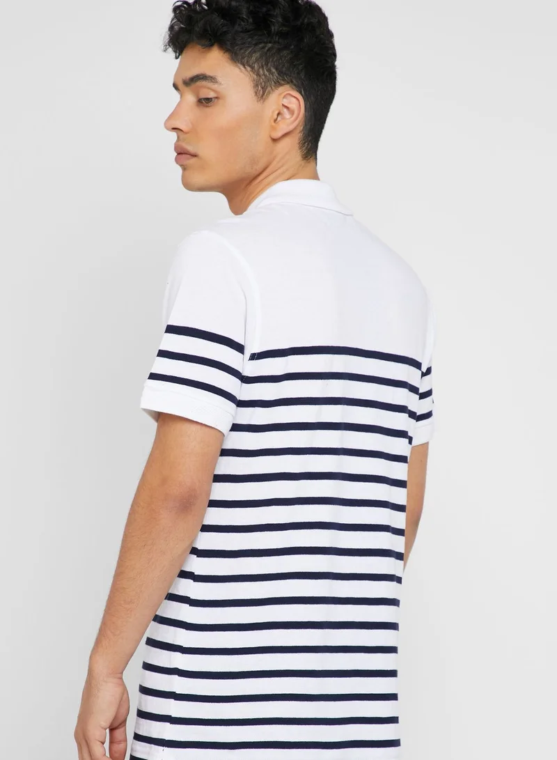 Mango Man Block Striped Polo