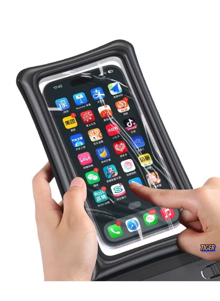 JAJEEK 7 Inch Mobile Phone Waterproof Bag – Floating Airbag Swimming Pouch, Phone Protective Case for Outdoor, Beach, Pool, and Water Sports - Image 1