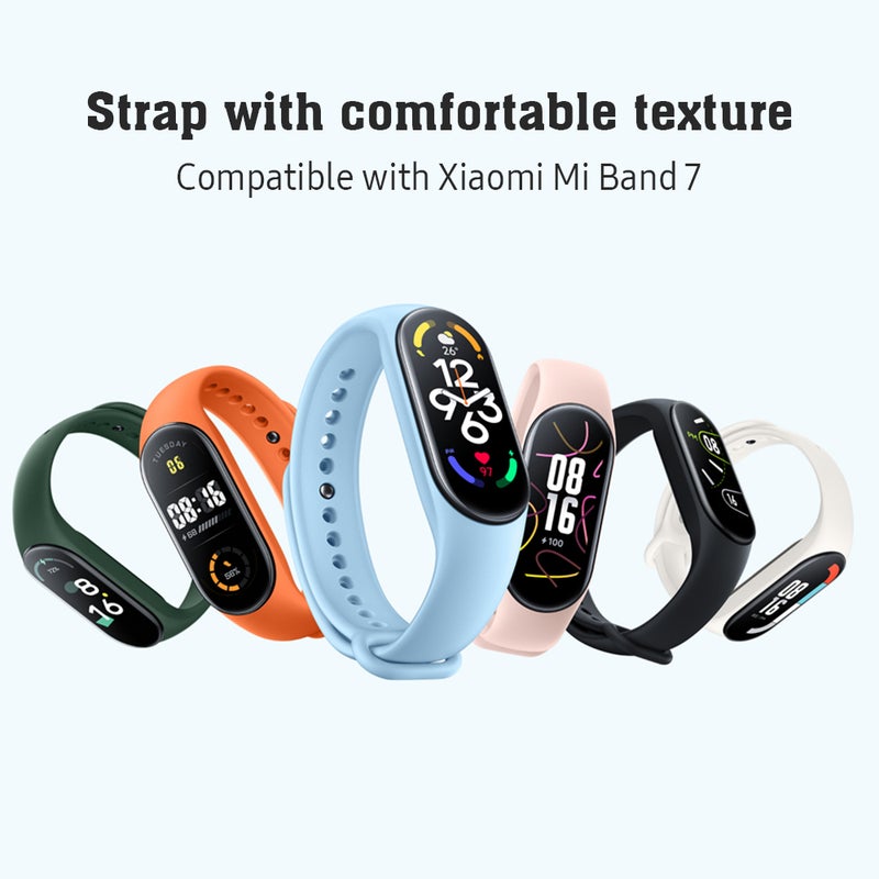 Replacement Bracelet: Green Soft Skin-Friendly Strap - 10000+ Bend Resistant Breathable Wristband for Xiaomi Mi Band 7 Swimming Daily Use - Image 2