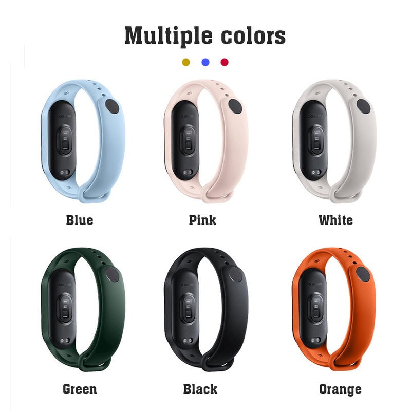Replacement Bracelet: Green Soft Skin-Friendly Strap - 10000+ Bend Resistant Breathable Wristband for Xiaomi Mi Band 7 Swimming Daily Use - Image 3