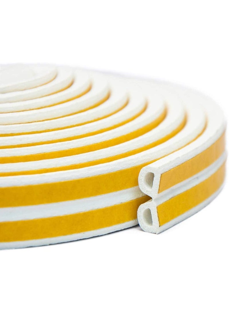AARU BHAKTI ENTERPRISE ABE Doors Windows Draught excluder Tape Soundproofing Noise Muffling Weather Strip Tape SelfAdhesive EPDM Foam D Type 4 Seals Total 1236M White2 Pack  - Image 4