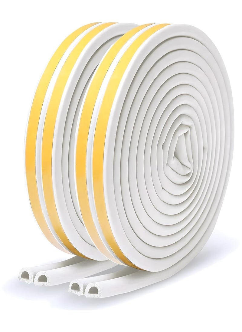 AARU BHAKTI ENTERPRISE ABE Doors Windows Draught excluder Tape Soundproofing Noise Muffling Weather Strip Tape SelfAdhesive EPDM Foam D Type 4 Seals Total 1236M White2 Pack  - Image 1