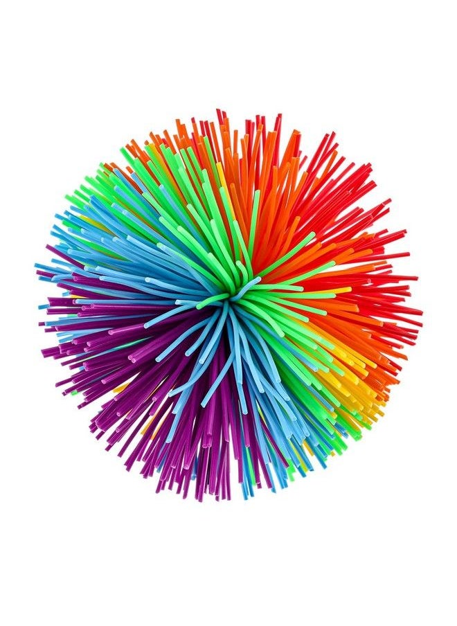 Leinuosen - 5 Pieces Monkey Stringy Balls Sensory Fidget Stringy Balls Soft Rainbow Pom Bouncy Stress Balls With Storage Bag Multicolor (2.75 Inch 5 Pieces) - Image 1