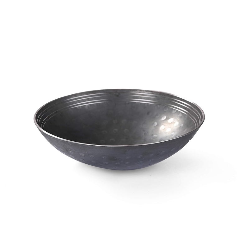 PTR Handmade Iron Matthar Kadai Hammered Kadai Without Handle for Kitchen Deep Frying Kadai 7 Litre - Image 1