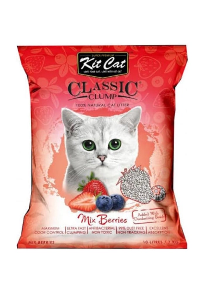 Kit Cat رمل قطط كيت كات كلاسيك كلومب - مزيج التوت 10 لتر