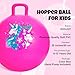 ZOOJOY Hopper Ball Pink Bouncy Balls for Kids 20 Inch Sit on Jumping Toys with Handle for Girls Gift Aged 612 Inflatable Unicorn Bounce Hopper Balls Toy Pink Girl Toys with Pump - Image 4