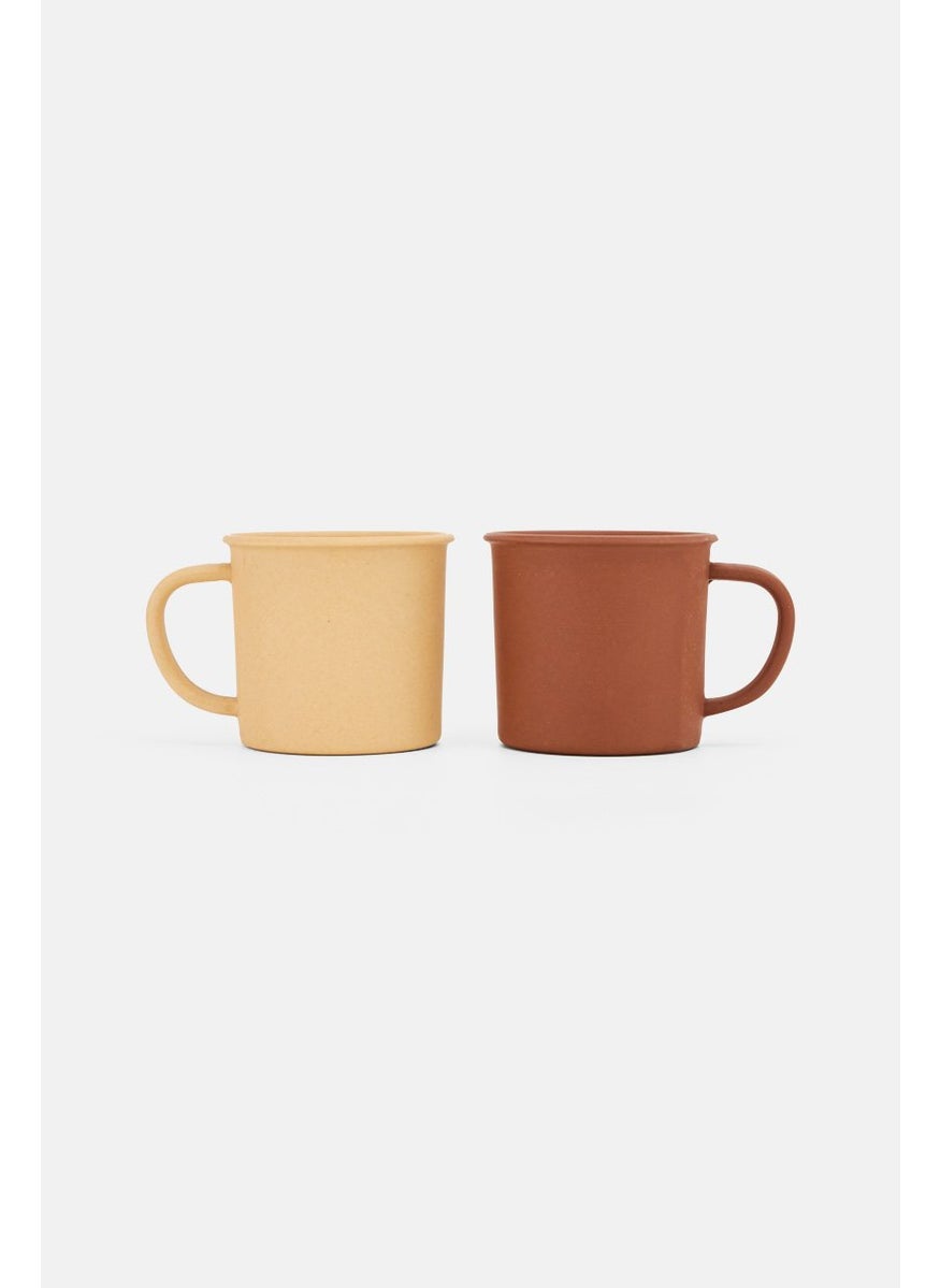 Nanette lepore 2 Pieces Bamboo Mug, Beige and Brown  - Image 2
