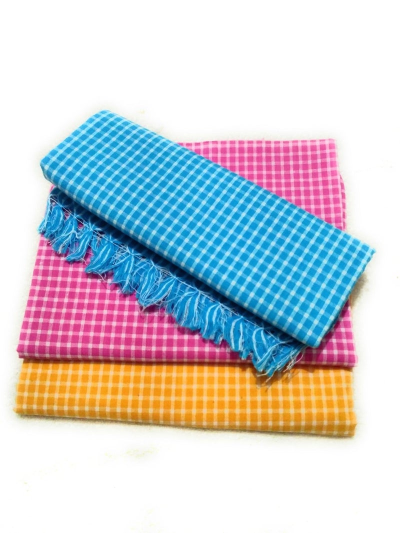 Cotton Colors Cotton Bath Towel (Pack of 3, Large Size,Multicolor)_D233 - Image 2