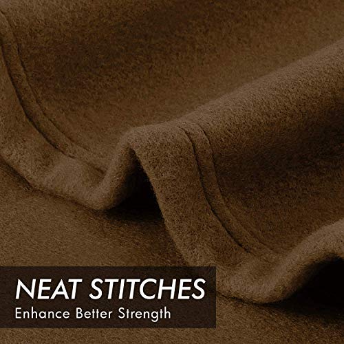 Purav Light Fleece Blanket for Double Bed Soft, Woolen, Winter & Traveling Blanket Ideal AC & Warm Bedsheets & All-Season Blanket Polar Fleece & Micro Mink -90" X 90''-1 Pc, Coffee - Image 4