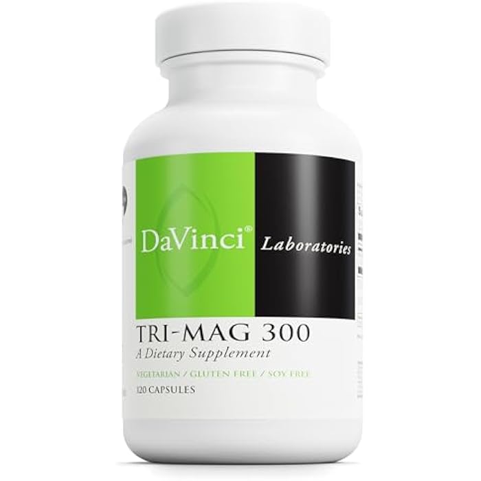 DAVINCI Tri-Mag 300 - Triple Complex with Magnesium Glycinate, Taurinate & Malate - Calm Magnesium Supplement for Sleep - Nerve Support Formula - 120 Capsules (30 Servings) - Image 1