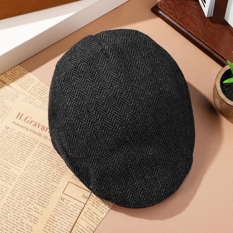 Boy Girl Newsboy Cap 50cm Wool Beret Hat Vintage Flat Hat Winter Accessory Multi - Image 4