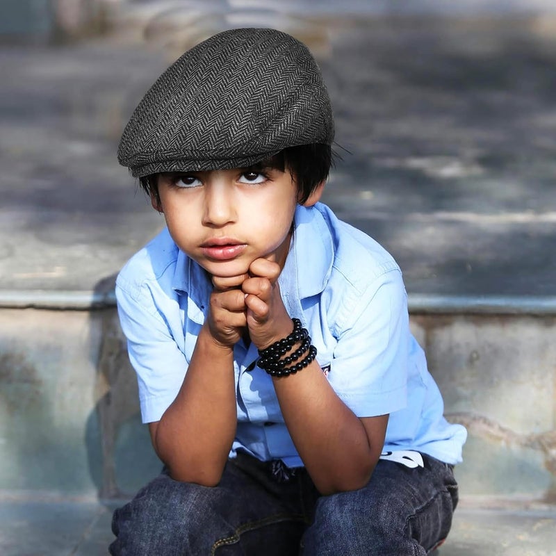 Boy Girl Newsboy Cap 50cm Wool Beret Hat Vintage Flat Hat Winter Accessory Multi - Image 5