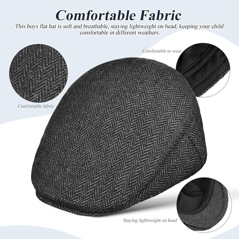 Boy Girl Newsboy Cap 50cm Wool Beret Hat Vintage Flat Hat Winter Accessory Multi - Image 3
