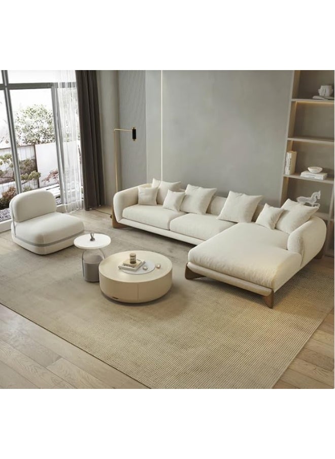 LUXURY LUXE Luxury Luxe Fleece Fabric Overstuffed Multifunction Sofa Set  - Image 3