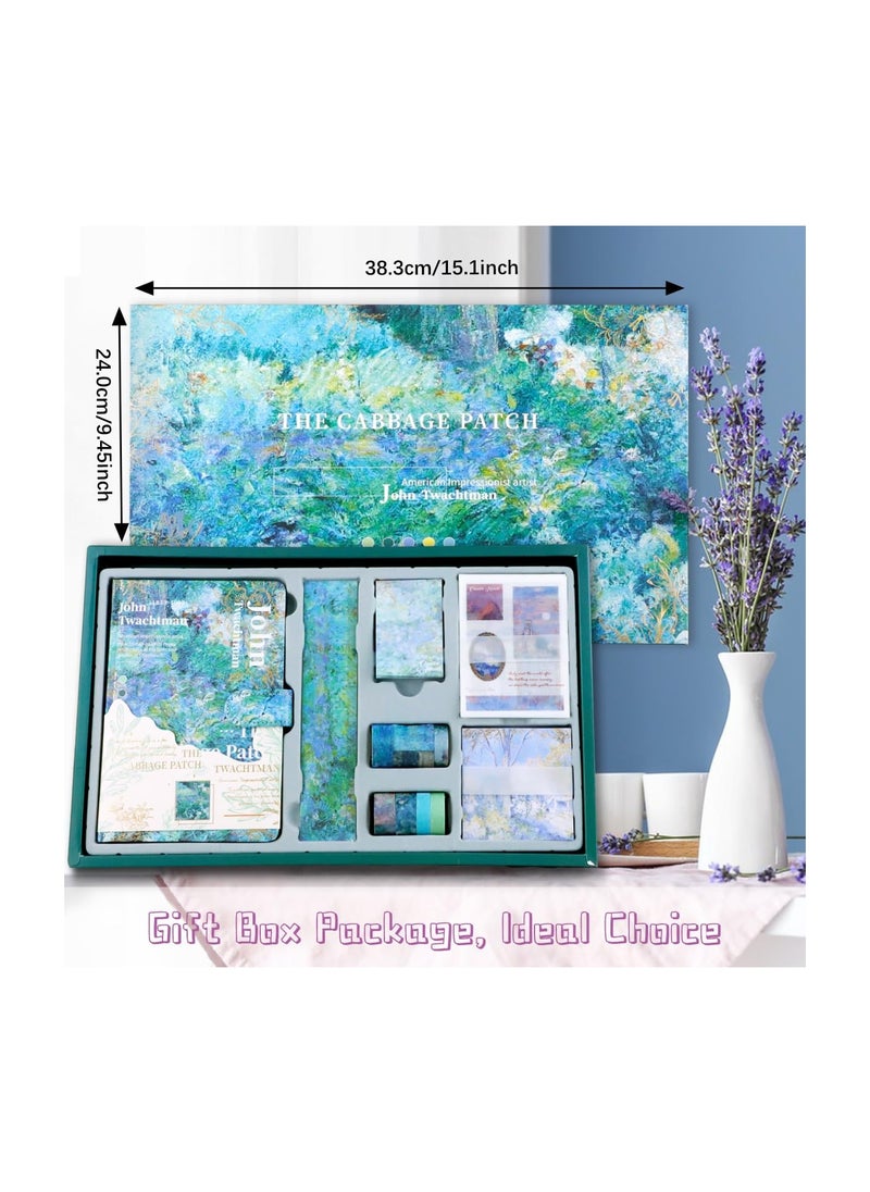 SYOSI - Aesthetic Scrapbook Kit, Vintage Scrapbook Journaling Kit, Oil Painting Scrapbooking Supplies with B6 Notebook Sticker Tape, Diy Journal Supplies, for Bullet Junk Journal, Daily Planner(149pcs) - Image 1