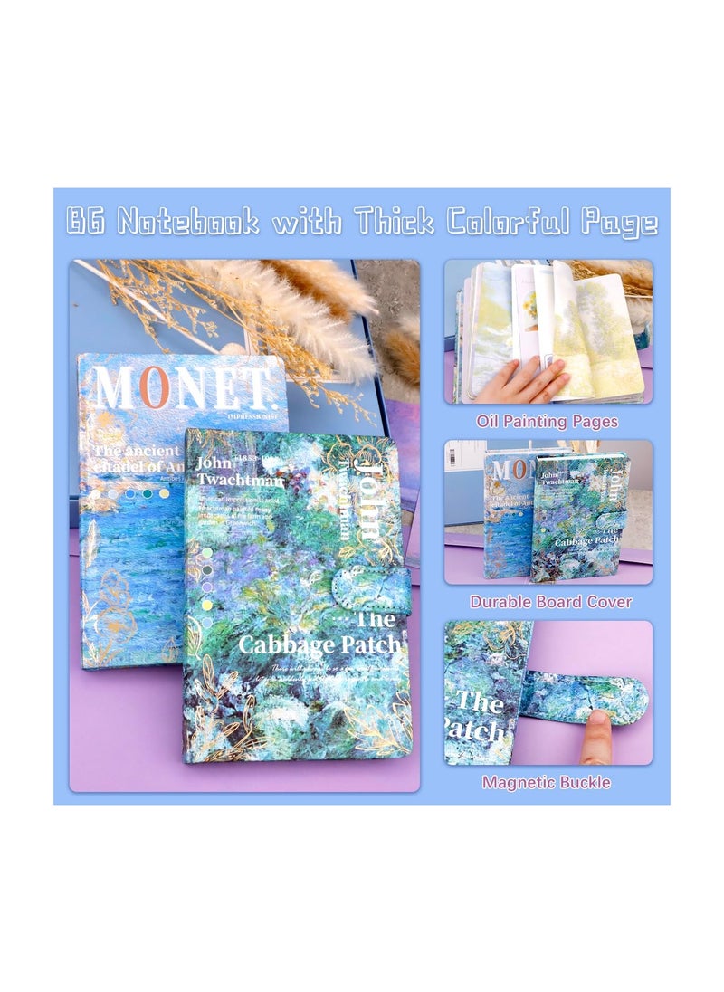 SYOSI - Aesthetic Scrapbook Kit, Vintage Scrapbook Journaling Kit, Oil Painting Scrapbooking Supplies with B6 Notebook Sticker Tape, Diy Journal Supplies, for Bullet Junk Journal, Daily Planner(149pcs) - Image 1