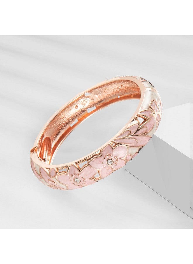UJOY Jewellery sets Bangles Fashion Bracelets for Women Gift Pack 2 pcs (Pink White Flower) - Image 4
