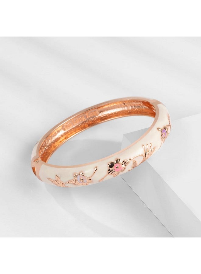 UJOY Jewellery sets Bangles Fashion Bracelets for Women Gift Pack 2 pcs (Pink White Flower) - Image 5