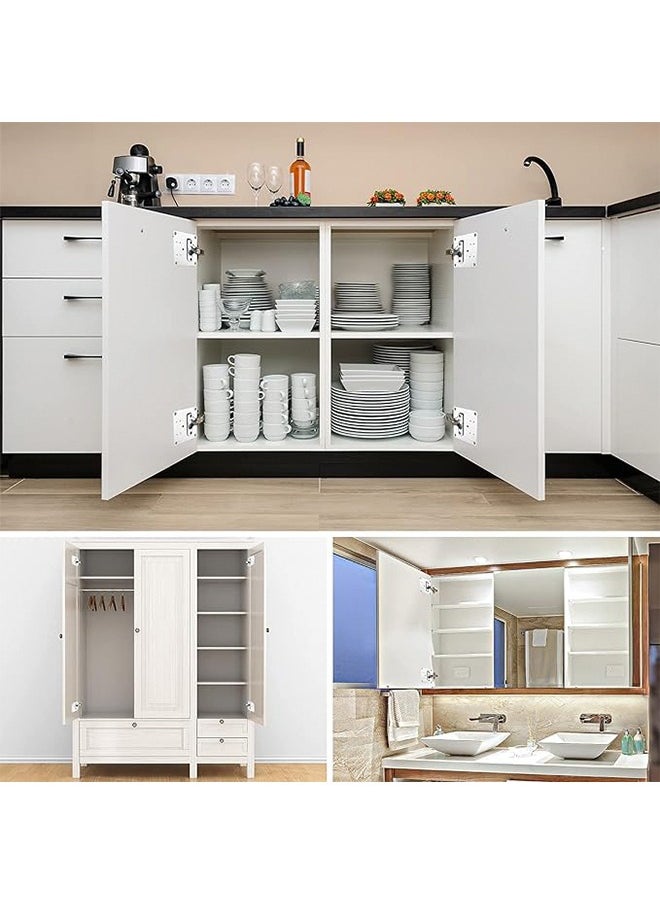 Hinge Repair Plate Kit Cabinet Hinge Side Repair Plate with Hole Stainless Steel Overlay Hinges Plate Repair Accessory Stainless Steel Hinge Repair for Wood Furniture Shelves Cabinet  - Image 5