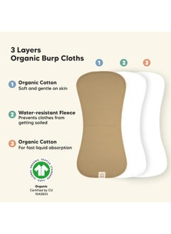 KeaBabies 5-Pack Organic Burp Cloths for Baby Boys and Girls - Ultra Absorbent Burping Cloth, Burp Clothes, Newborn Towel - Milk Spit Up Rags - Burpy Cloth Bib for Unisex, Boy, Girl - Burp Cloths (Terracotta)  - Image 4