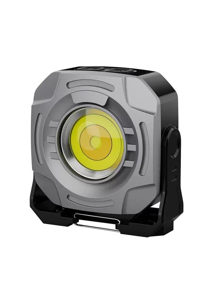 Noori Magnetic Work Light Rechargeable, Portable FloodLight with Hook, Stepless Dimmable for Camping Car Repairing Emergency Job Site Lighting(Grey) - Image 1