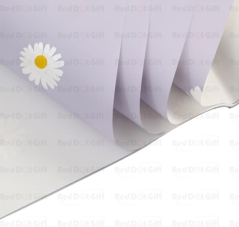Red Dot Gift® Pack of 20 Sheets Floral Gift Wrapping Paper 57x57cm - Waterproof Light Purple - Image 2