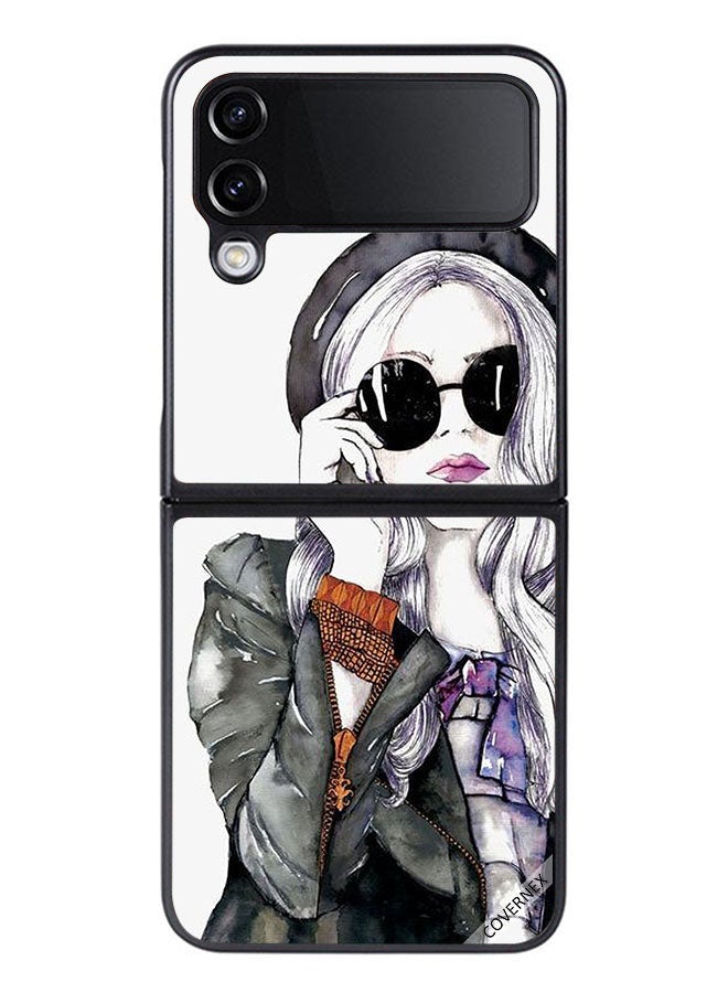Covernex Protective Case Cover For Samsung Galaxy Z Flip 4 Stylish Cute Girl - Image 1