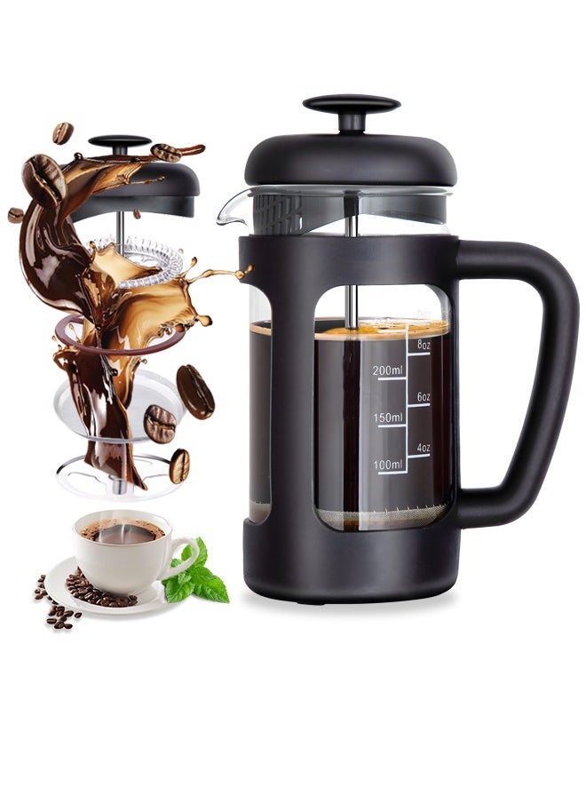 Bolivia's French Press 350ml Coffee Tea Maker with Borosilicate Glass,Non-slip Soft Grip Handle  - Image 1