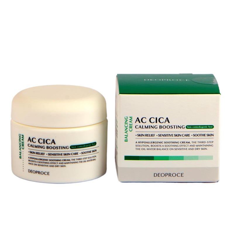 DEOPROCE Deoproce AC Cica Calming Boosting Balancing Cream 50 g Korean Skincare Moisturizing Skin Soothing Centella Asiatica Extract Panthenol 