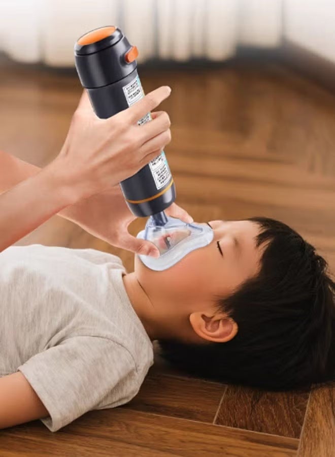 Fourth Generation - Automatic Home First Aid Heimlich Apparatus for Children and Adults, including large, medium, and small masks, respiratory training device, portable, powerful suction home first aid kit, children's anti-choking device first aid training mask（gray） - Image 5