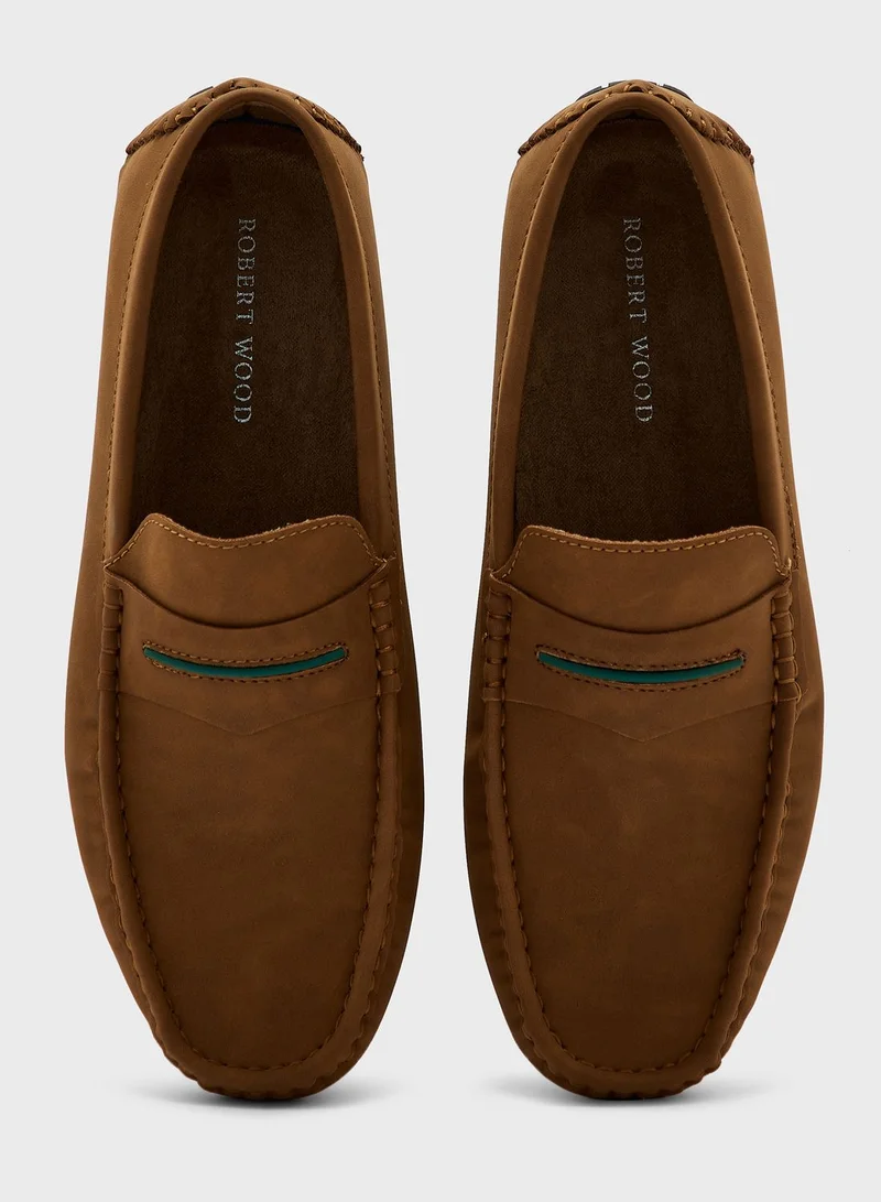 Robert Wood Saddle Detail Loafers