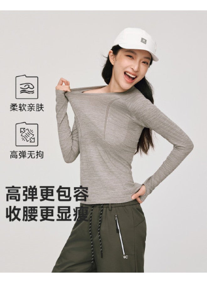 VVC ملابس داخلية أنيقة للنساء 2025 خريف/شتاء جديدة بلوزة حرارية ذات رقبة دائرية بلون موحد - Image 1