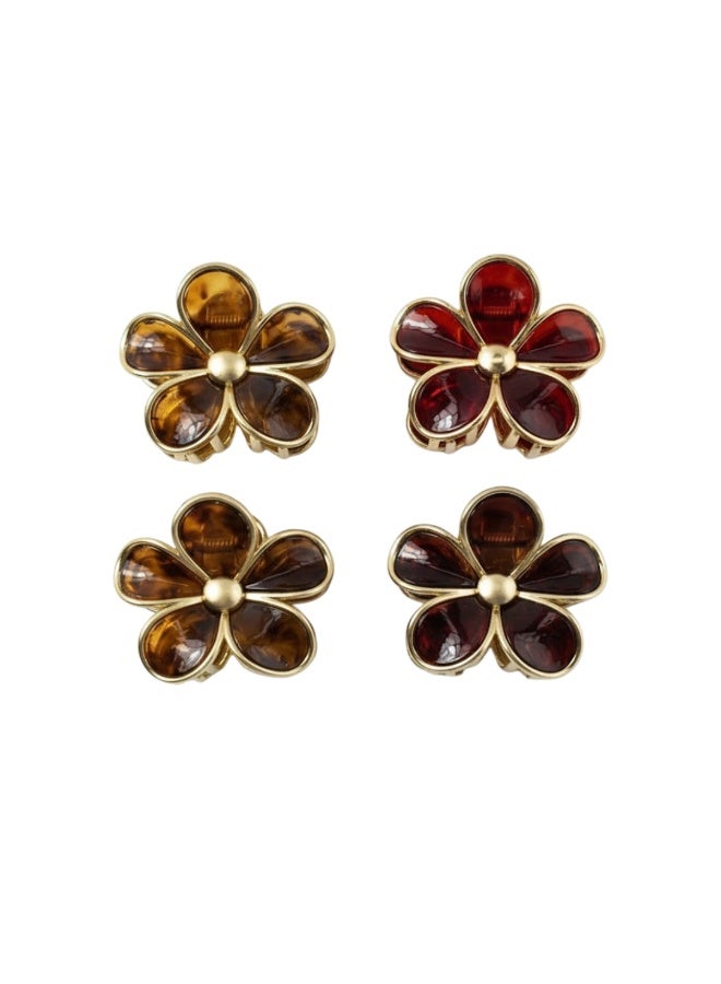 4 Pcs Flower Hair Claw Clips, Cute Hair Clips for Women, Nonslip Hair Claws Hair Styling Accessories for Women air Accessories for Women Girls