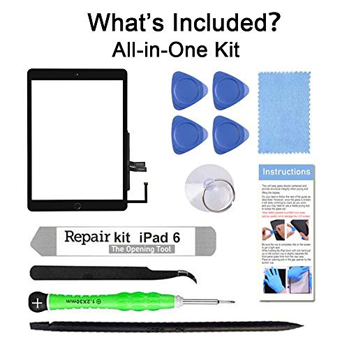 TSIOFO for iPad 6 (6th Gen 2018) A1893 A1954 Screen Replacement Glass Touch Digitizer Repair Kit with Home Button & Tools - Only for iPad 6 6th Generation (Black) - Image 5