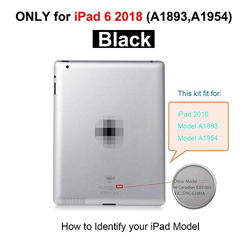 TSIOFO for iPad 6 (6th Gen 2018) A1893 A1954 Screen Replacement Glass Touch Digitizer Repair Kit with Home Button & Tools - Only for iPad 6 6th Generation (Black) - Image 2