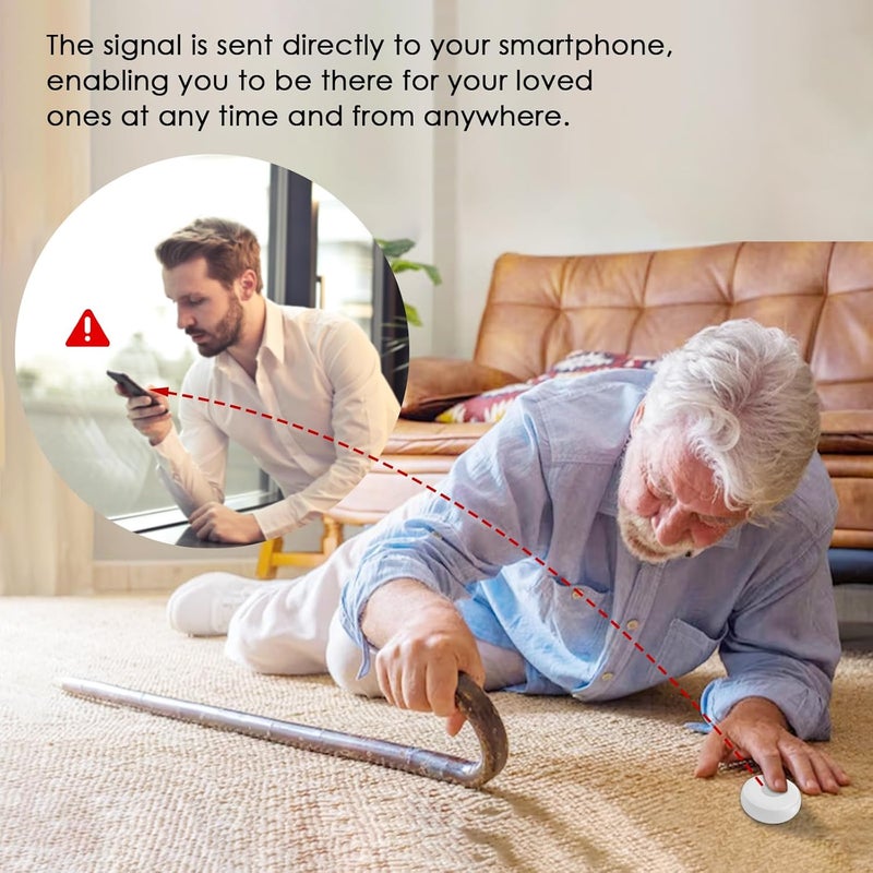 زر طوارئ ذكي SOS بتقنية WiFi من Tuya لكبار السن/الأطفال، إنذار للمرضى كبار السن، متصل بالهاتف - Image 2