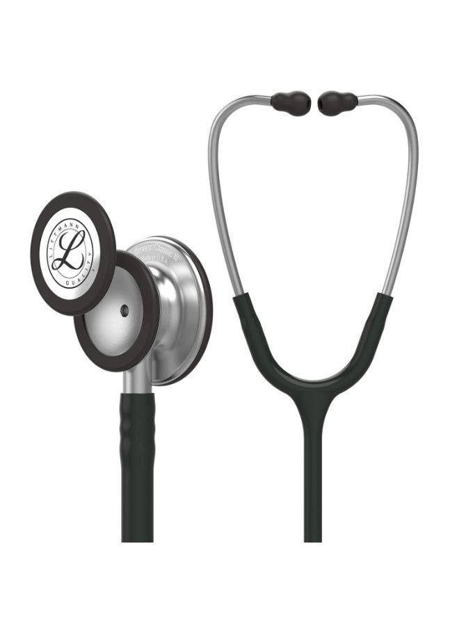 ثري أم ليتمان ستيثوسكوب أصلي 3M Littmann Classic III للفحص الطبي – أنبوب أسود، 27 بوصة (5620) - Image 1