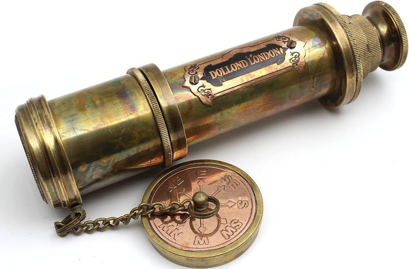 OCEAN REPLICAS 16 Inch Antique Commando Spyglass Telescope Replica – Nautical Brass Spyglass with Leather Box – Vintage Pirate Telescope Gift for Mariners & Collectors - Image 3