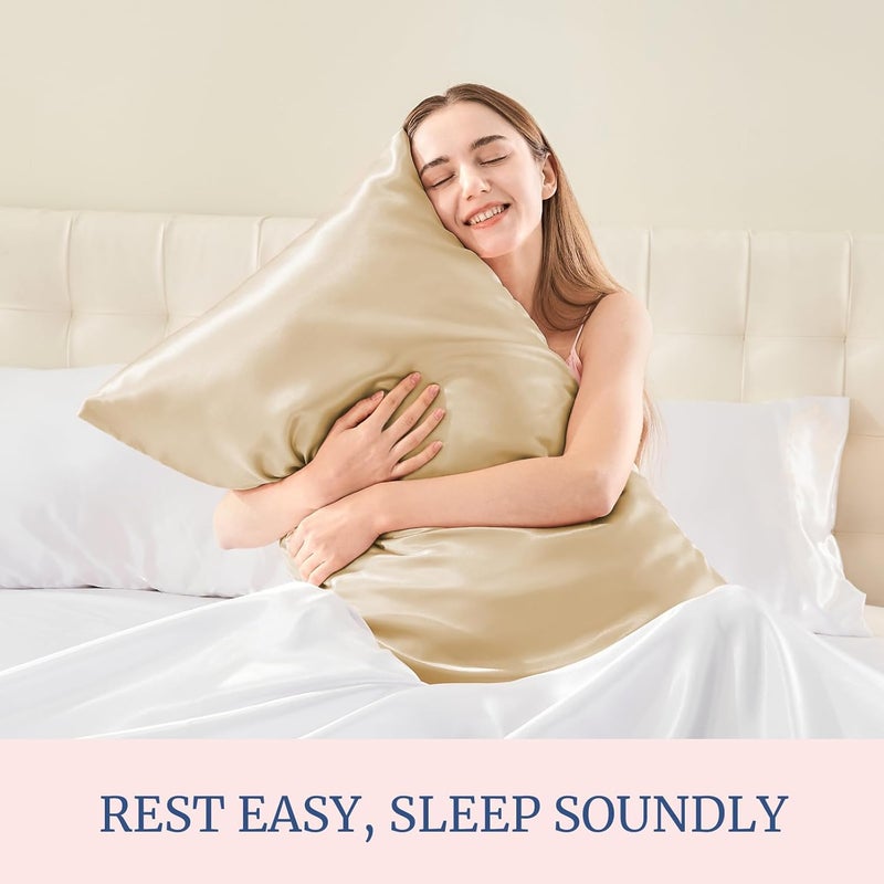 BEDELITE General need oriented design Satin Pillowcase for Hair and Skin, Super Soft and Cooling Similar to Silk Pillow Cases 2 Pack with Envelope Closure, Gift for Women Men(20"x36" King Size, Champagne) Global mainstream design picks - Image 5