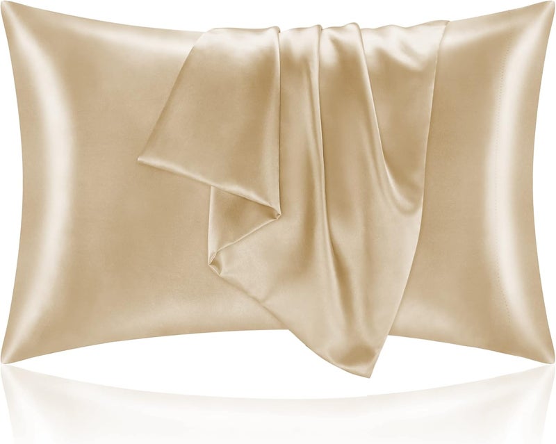 BEDELITE General need oriented design Satin Pillowcase for Hair and Skin, Super Soft and Cooling Similar to Silk Pillow Cases 2 Pack with Envelope Closure, Gift for Women Men(20"x36" King Size, Champagne) Global mainstream design picks - Image 1
